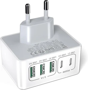 USB Ladegerät Mehrfach, 50W USB C Stecker, Ladestecker USB Schnellladen  - Bild 1 von 8