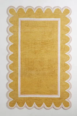 Yellow scallop rugs | Wool rug | Hand Tufted Rug | area rug | Designer Rugs - Image 1 of 2