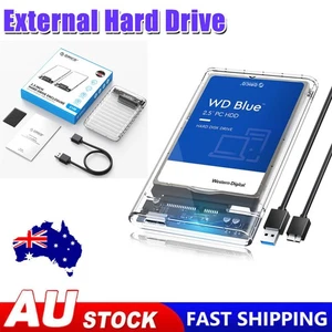 Transparent 2.5 inch USB 3.0 External Hard Drive HDD Enclosure Case SATA Gift - Picture 1 of 13