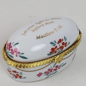 Vintage Classic Treasures Porzellan Oval Schmuckschatulle Lassen Sie Ihr Licht So Leuchten - Bild 1 von 7