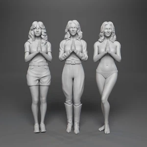 Charlies Angels Farrah Kate Jaclyn Classic Pose 3D Printed 1:24 - Picture 1 of 3