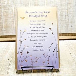 American Greetings Sympathy Card 6x8 Purple Gold Floral Religious Trifold - Picture 1 of 11