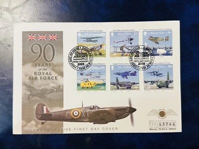 Unaddressed Isle of Man FDC First Day Cover 2008 Royal Air Force RAF 90 Years - Image 1 of 2