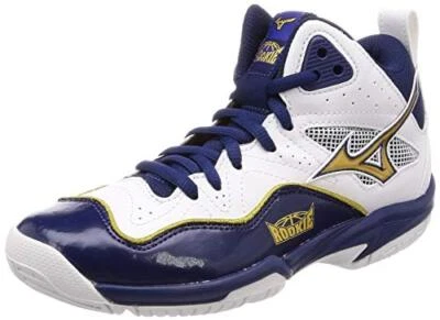Zapatos de baloncesto MIZUNO Junior ROOKIE BB5 W1GC1970 blanco × dorado × azul marino 25 cm US7 Foto 1 de 4