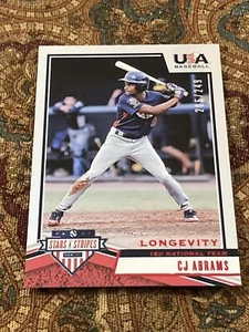 Panini EE. UU. 2019 estrellas y rayas de béisbol #29 CJ Abrams longevidad base rubí #/249 - Imagen 1 de 2