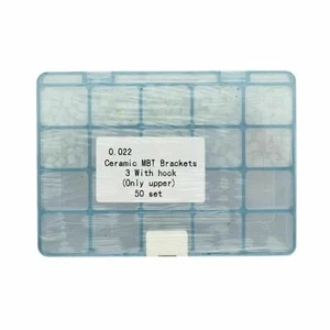 Kit de 50 brackets ortodnéticos dentales brackets de cerámica UL UR MBT 0.022 3 ganchos superiores - Imagen 1 de 6