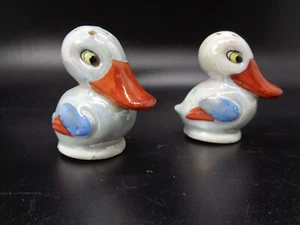 DUCKS Blue Lusterware Salz & Pfefferstreuer mit Korkenstopfen Germany anthropomorph - Bild 1 von 10