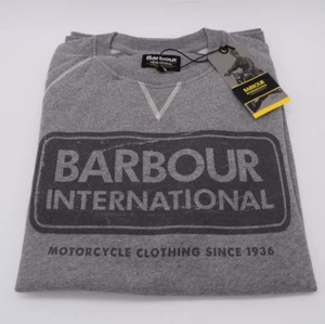 Barbour International Triumph Motorcycles Grey International Logo Sweatshirt NEW - Picture 1 of 2