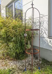 Edelrost Rankhilfe Rosensäule Rankgitter Rosengestell Rosenbogen H180cm 031794 - Bild 1 von 5