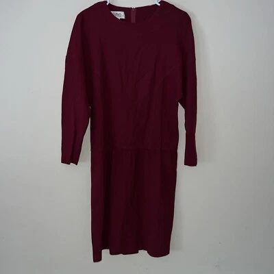 Vestido de lana rojo vintage Linda Allard Ellen Tracy para mujer talla 8 Foto 1 de 4