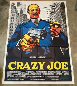 CRAZY JOE! ORIGINAL ITALIAN MEGA-SIZE TWO-PANEL 55” X 76 ¼” MOVIE POSTER - Picture 1 of 6