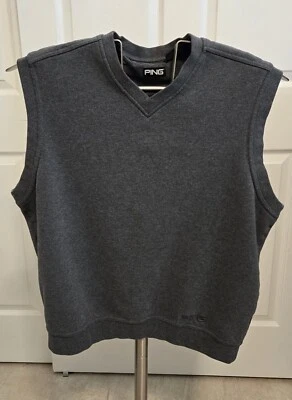 Ping Golf Vest Charcole Size Large Cotton/Polyester V neck - Image 1 of 4