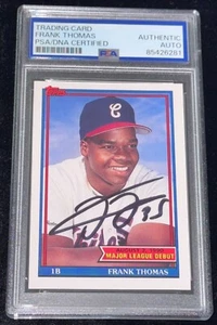 Frank Thomas 1990 Topps MLB Debut #153 Signed Rookie Card Auto HOF (RC) PSA - Picture 1 of 2