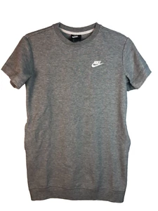 Nike Women's Mini Short Dress Sporty Swoosh Logo Gray {Sweatshirt Material} - Picture 1 of 11
