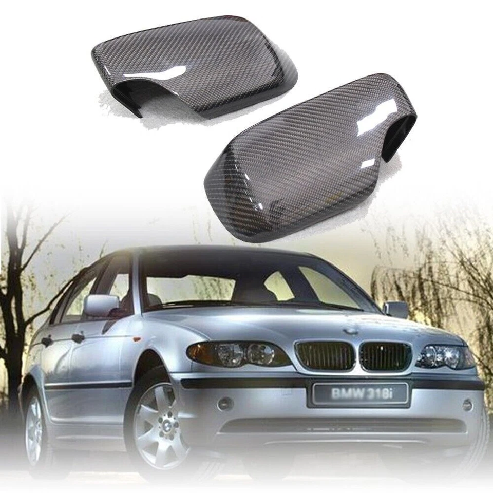 Tapas de cubierta de espejo retrovisor de fibra de carbono para BMW E39 E46 Foto 1 de 4
