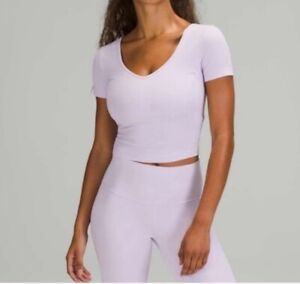 Lululemon Align T-Shirt Lavender Dew Size 6 Nulu Yoga Cropped