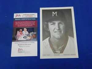 HOF ROBIN YOUNT Autographed 4 x 6 Photo Card Milwaukee Brewers ~ JSA COA - Picture 1 of 4
