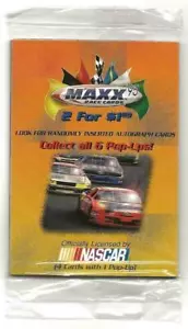 1995 95 Maxx Race Car Pack 4 Cards with 1 Pop up ups NASCAR unopened new sealed - Picture 1 of 2