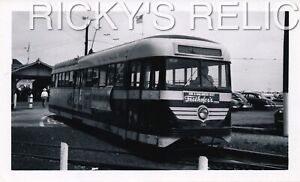 B&W Photo ACTC #205 Inlet Atlantic City NJ Streetcar Longport 1950’s