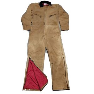 Dickies Coveralls Work Jumpsuit Insulated Quilted Lined Corduroy Collar Sz 38/40