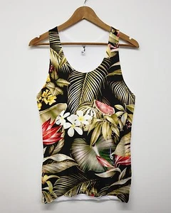 Jungle Watermelon All Over Print Tank Top Tropical Leaves Palm Summer Sun Vest - Picture 1 of 1