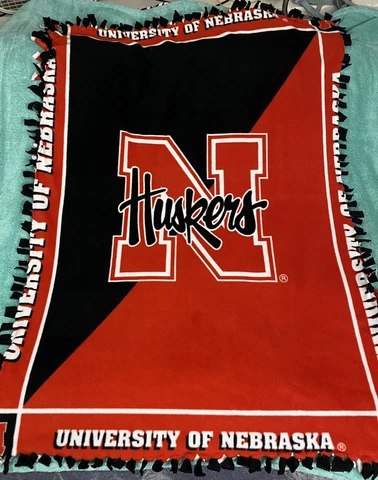 University of Nebraska Huskers Fleece Tied Blanket Cover
