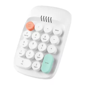 ☀️ Wireless Retro Typewriter-Style Numeric Keypad – 18-Key 2.4GHz Numpad -White - Picture 1 of 8