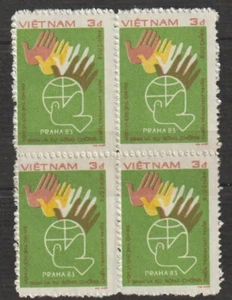 1983 Vietnam Stamps Block 4 World Peace Conference Scott # 1348 MNH - Picture 1 of 1