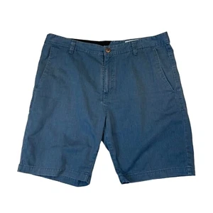 Volcom Shorts Mens 36 Slate Blue Cotton Blend Flat Front Casual Beach Chino - Picture 1 of 10