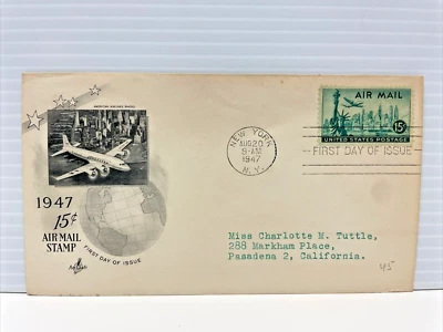 US Air Mail First Day of Issue FDC New York, NY (1947) - Image 1 of 2