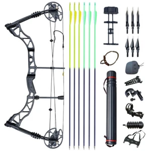 35-70lbs Archery Compound Bow Set Right Hand Arrow Adult Field Hunting Shoting - Picture 1 of 24
