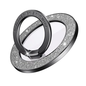 Poignée de téléphone magnétique pour MagSafe, support de bague de téléphone étincelant, diamant noir - Photo 1 sur 4