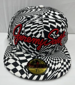Jeremey Scott Para hombres New Era 59FIFTY 7 1/2 Gorra Ajustada Sombrero Ilusión Óptica Negro - Imagen 1 de 5