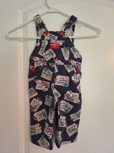 Vintage OshKosh B'Gosh 3/6 Month Postcard Overalls - Picture 1 of 4