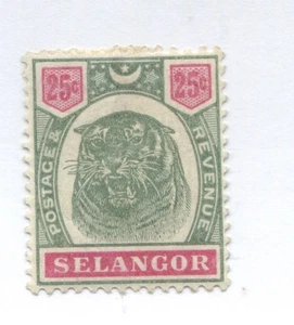 Malaya Selangor 1895 25 cents mint o.g. gum hinged - Picture 1 of 1