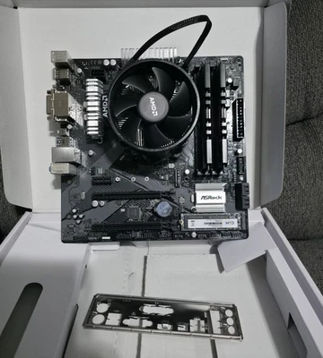 Asrock B450M PRO4-F+Ryzen 5 1600+Cooler+16gb DDR4+512gb M.2 sata SSD - Image 1 of 4