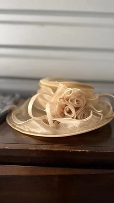 3 Vintage-Style Wide Brim Hats Wedding, Church, or Kentucky Derby Fascinator - Image 1 of 4