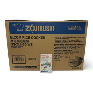 Arrocera Zojirushi NS-ZLH10 220V-230V Micom 1,0 L 5,5 tazas hecha en Japón - Imagen 1 de 12