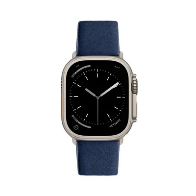 Apple Watch Series 5 44mm Black w/ Blue leather band - Image 1 of 2