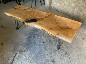 Handmade Waney edge/live edge Oak Resin Coffee Table - FREE NBD delivery in M25 - Picture 1 of 10