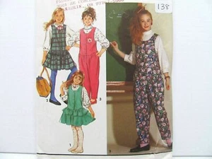 Simplicity 7461 Pullover Overall Mädchen Größe 7-14 Schnittmuster #138 - Bild 1 von 7