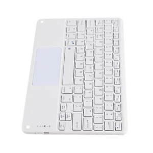 White BT Keyboard With Touchpad 78 Keys Ultra Slim Silent Portable Wireless Fit - Picture 1 of 22