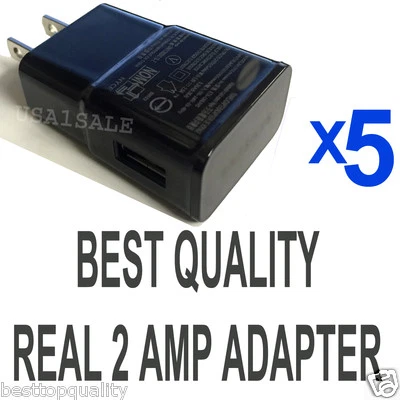 LOTE 5 x 2A Adaptador Cargador de Alimentación de Pared CA para Samsung Galaxy S5 S4 S3 S2 Note II Foto 1 de 3