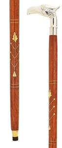 36'' Deluxe Cane with Solid Brass Eagle Handle for Men and Women Steampunk Gifts - Picture 1 of 6