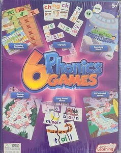 Junior Learning 6 PHONICS GAMES JL401 Vowels Digraphs Words Sentences New Gift - Picture 1 of 2