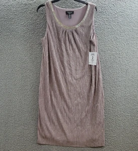 R & M Richards Plus Size Rhinestone Embellished Dress Women's 14W Mauve Pullover - Picture 1 of 14