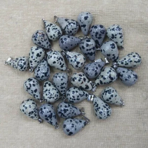 50pcs Wholesale Natural Mottled Stone Water Drop Shape Pendants Necklaces Making - Picture 1 of 4