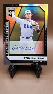 Ethan Murphy 2021 Panini Elite Extra Refractor Auto #147 DUKE Milwaukee Brewers - Picture 1 of 3