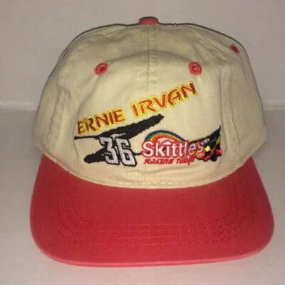 Ernie Irvan Hat #36 Skittles Nascar Racing Skittles Racing Old School Kids Cap - Image 1 of 4
