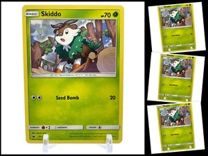 Pokemon Sonne & Mond Purpurrot Invasion 10/111 Skiddo 4x Mint/NM 4 Karten Playset X4 - Bild 1 von 3